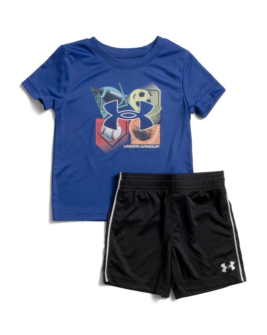 UNDER ARMOUR Toddler Boys 2pc Tech 4 Baller Shorts And Top Set
