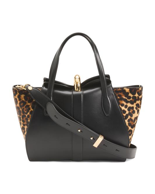 VALENTINO ORLANDI Made In Italy Leather Round Closure Satchel