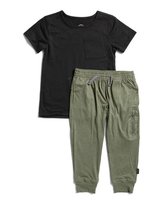VOLCOM Little Boy 2pc Tee And Knit Jogger Set