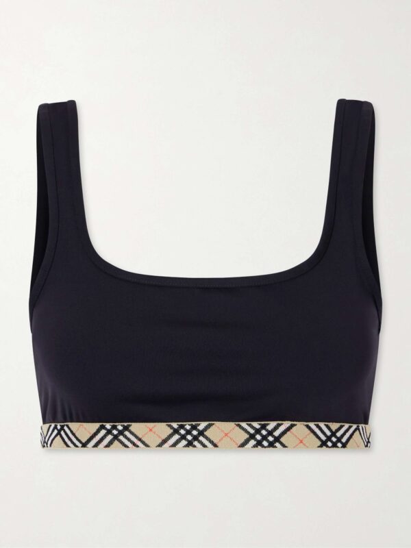 Samphire checked bikini top