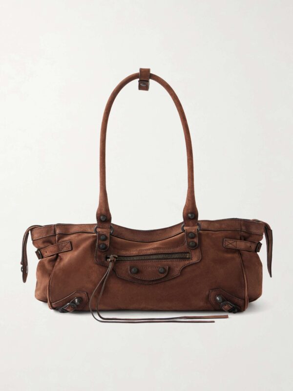 Le City East/West suede shoulder bag