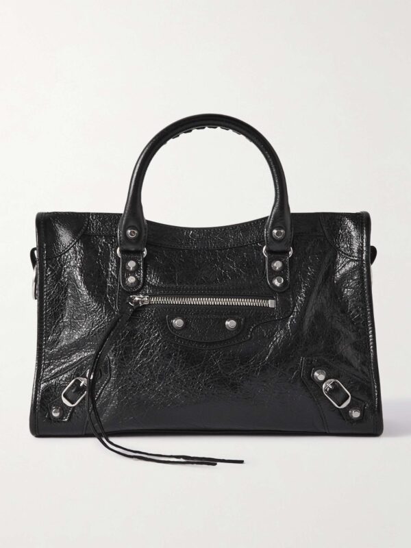 Le City small textured-leather tote