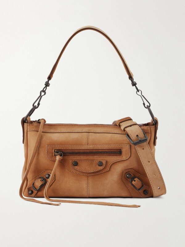 Le City Moto mini suede shoulder bag