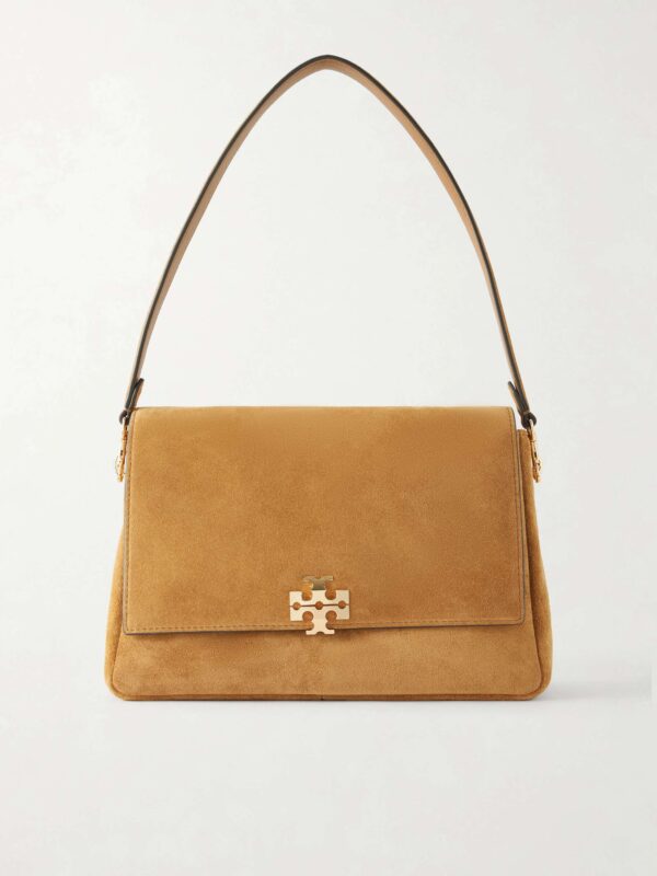 Charlie logo-embellished suede shoulder bag