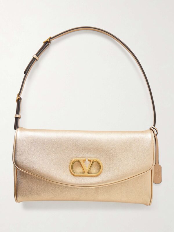DeVain metallic leather shoulder bag