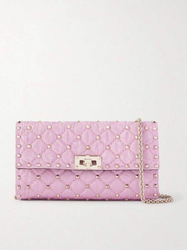 Rockstud embellished twill shoulder bag