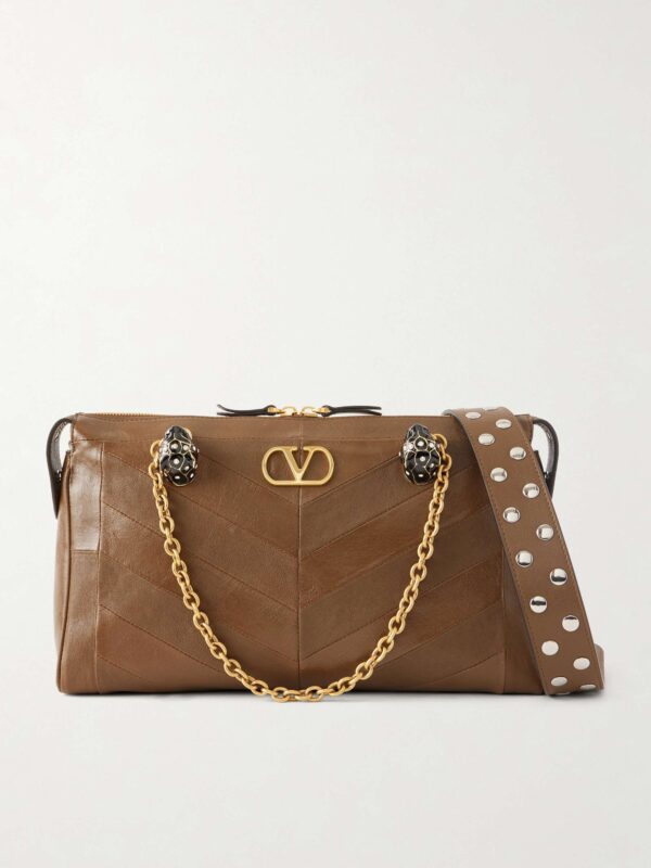 Panthea medium embellished leather shoulder bag