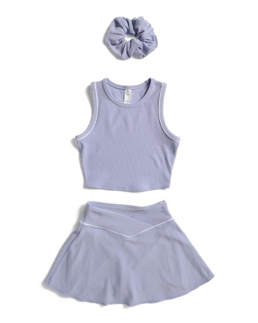 YOGALICIOUS Girls 2pc Tank With Crossover Skort Set
