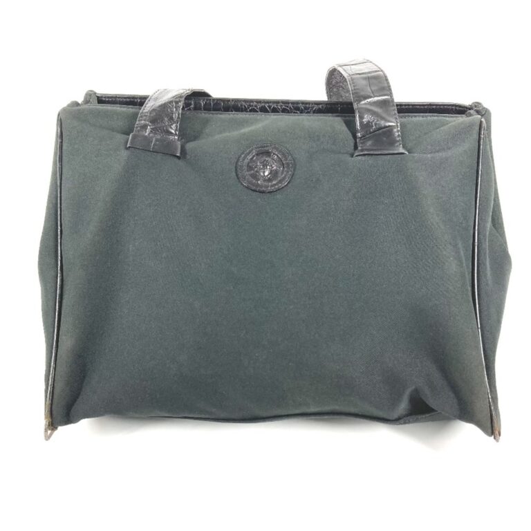 canvas leather shoulder bag tote bag (pre-owned)